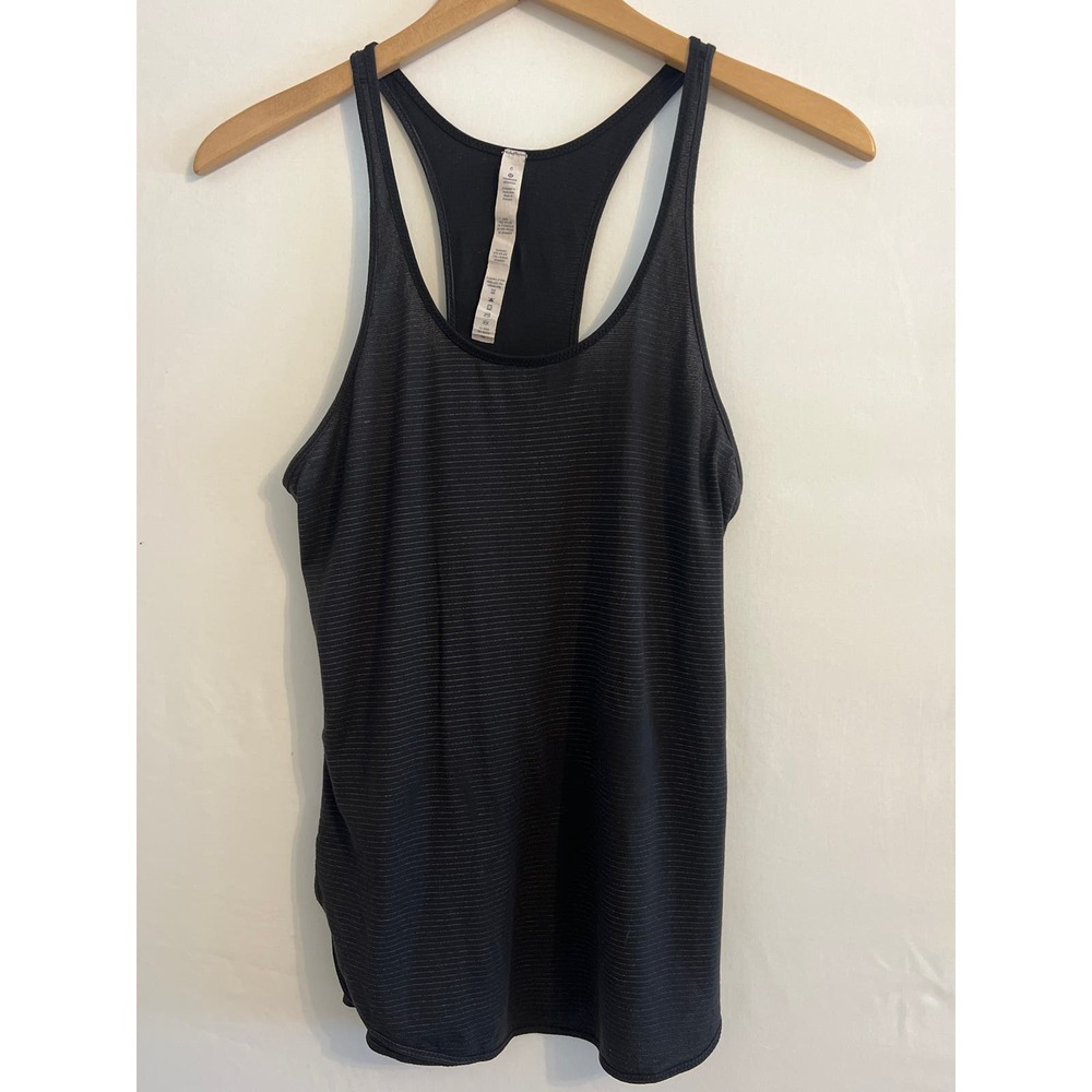 Lululemon Mini Stripe Sleeveless Racerback Black Sz 6